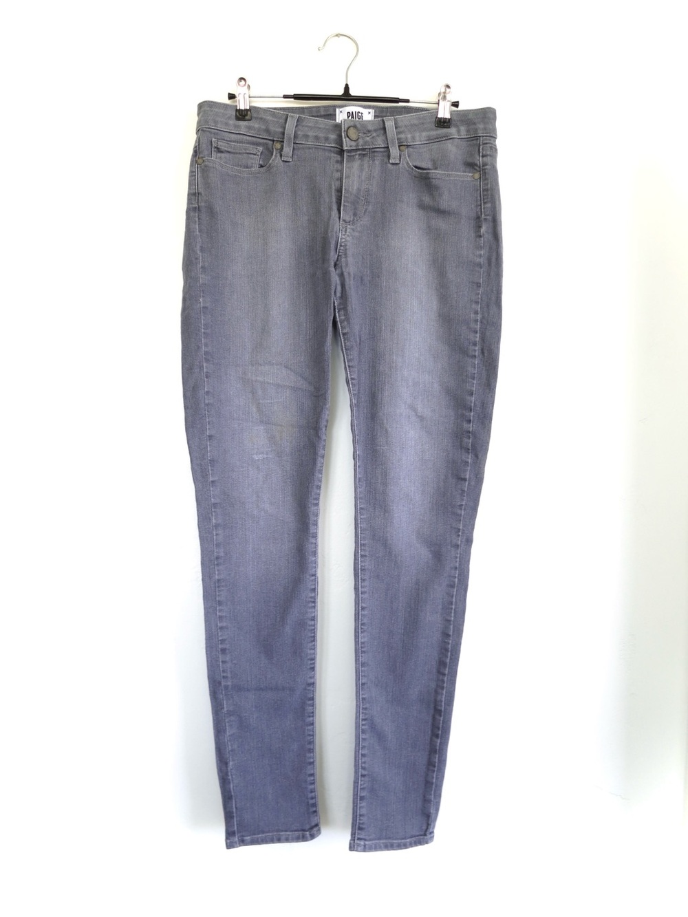 PAIGE Slim Skinny Jeans in Light Gray Wash